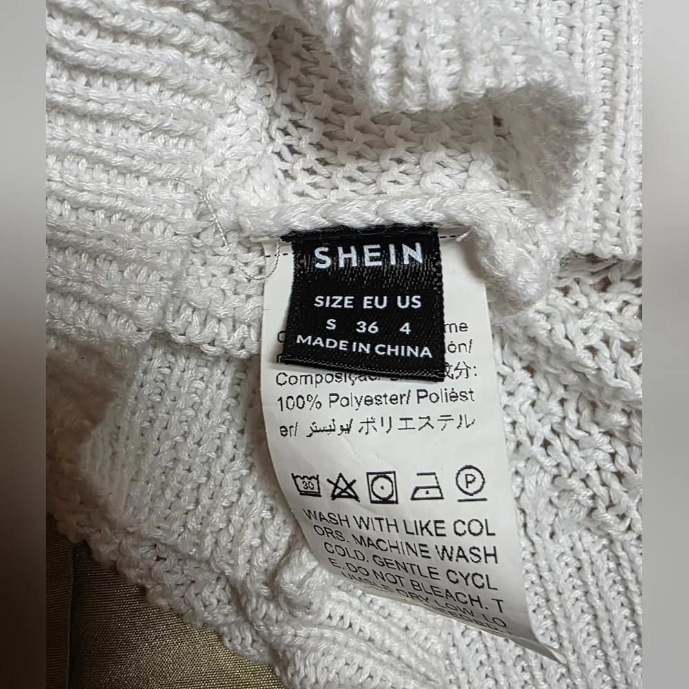 Shein Color Block Knit Sweater Black Gray White Pullover Size Small Fall Cozy